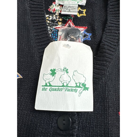 Vintage QVC Quacker Factory Womens Small Cardigan Sweater Good Wishes Angels - Picture 4 of 10